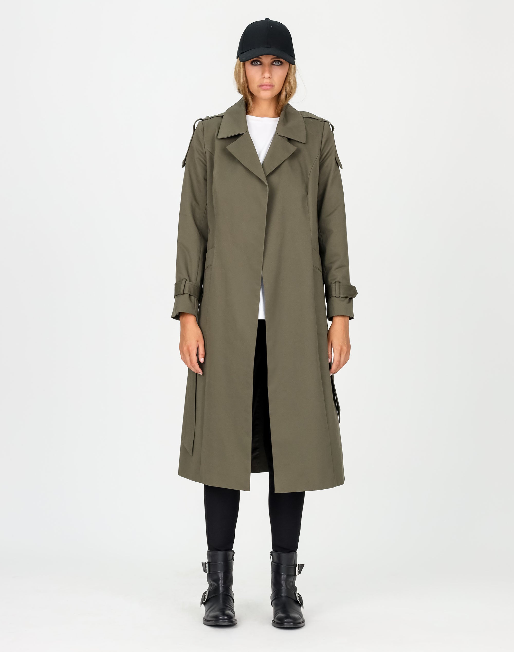 Trench Wrap Coat - Green - Jackets - Long - Women's Clothing - Storm